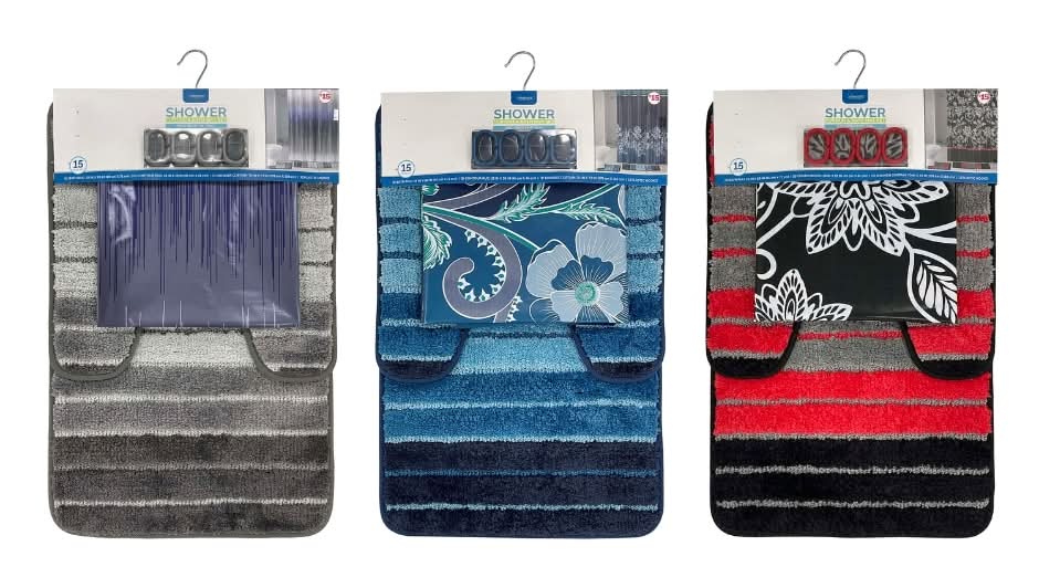 Interior by Design Monochrome Striped Bath Rug Sets (3 x 15 ct)