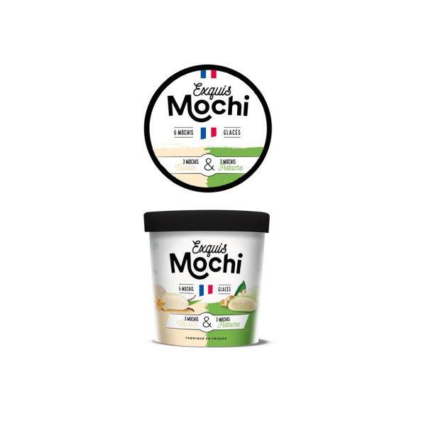 Exquis Mochi - La crème glacée (vanille - pistache)