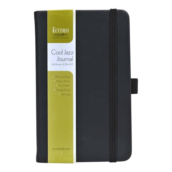 Èccolo Cool Jazz Journal 3 1/2" X 5 1/2" Ruled Black