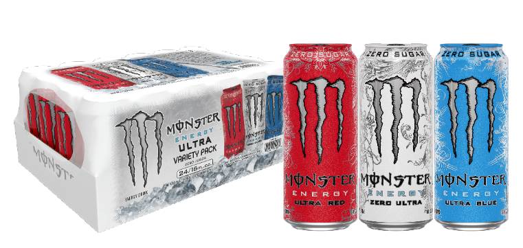 Monster Energy - Ultra Variety Pack (Ultra Red, Zero Ultra, Ultra Blue) - 24/16 oz cans (1X24|1 Unit per Case)