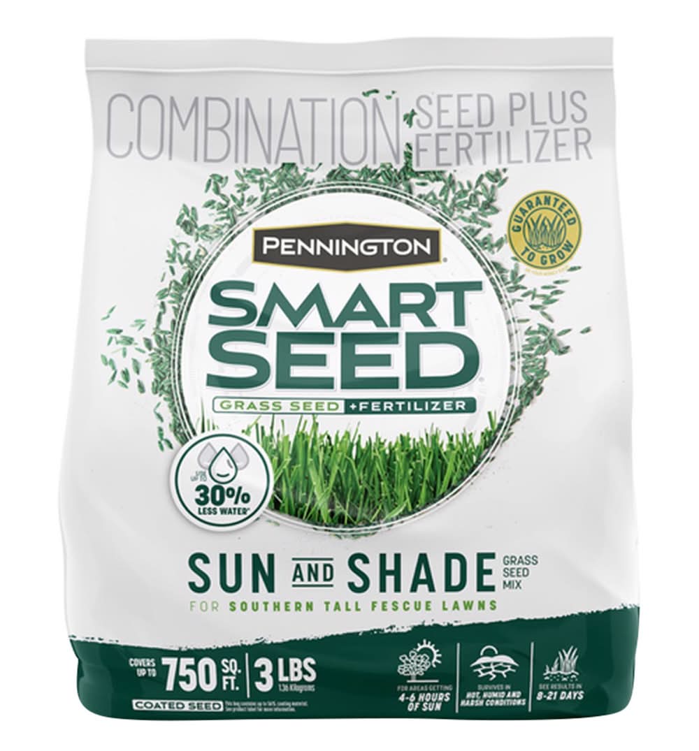 Pennington Smart Seed Tall Fescue Grass Sun Or Shade Grass Seed And Fertilizer 3 Lb