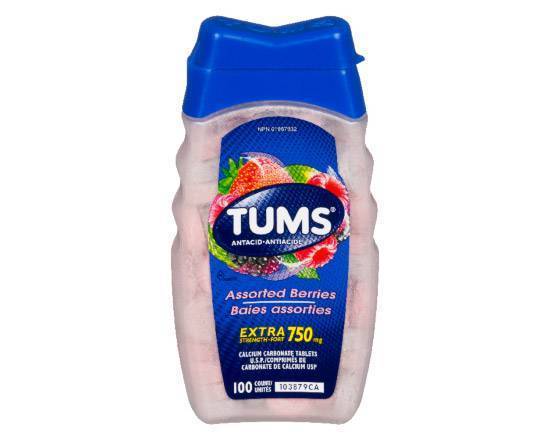 TUMS EXTRA STRENGTH ASSORTED FRUIT TABS 100 PK