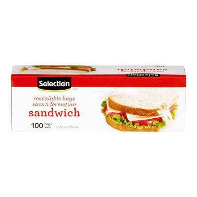 Selection sacs à sandwich refermables (100 unités) - sandwich resealable bags (100 un)