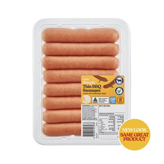 Coles Thin Bbq Sausages 560g