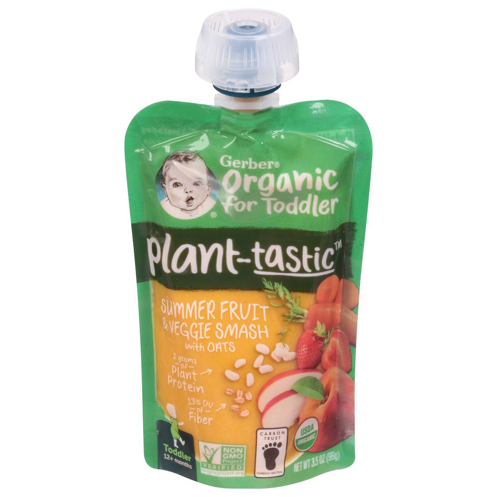 Gerber Plant-Tastic Summer Fruit & Veggie Smash Toddler Food (3.5 oz)