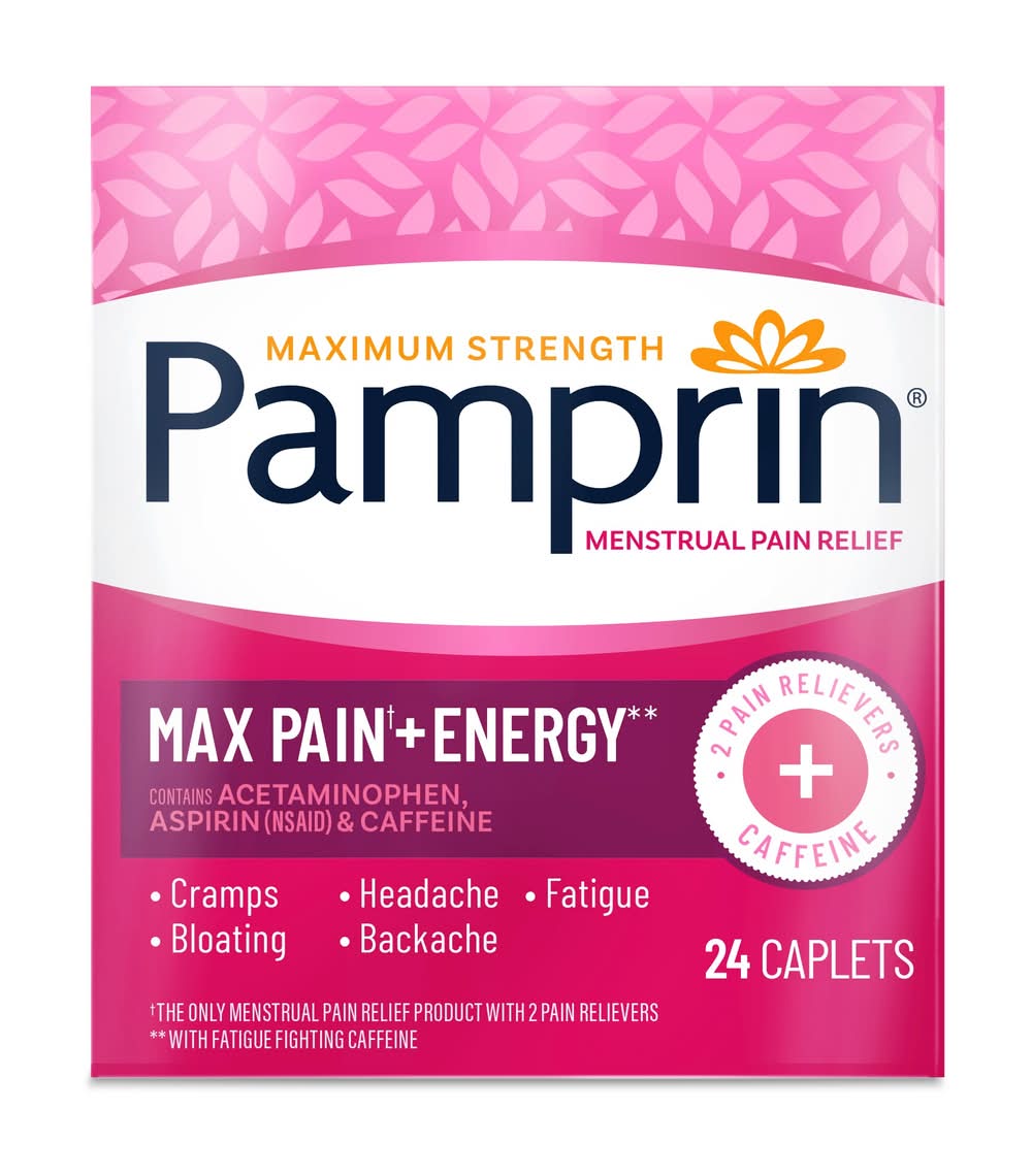 Pamprin Maximum Strength Max Formula Menstrual Pain Relief Caplets (24 ct)