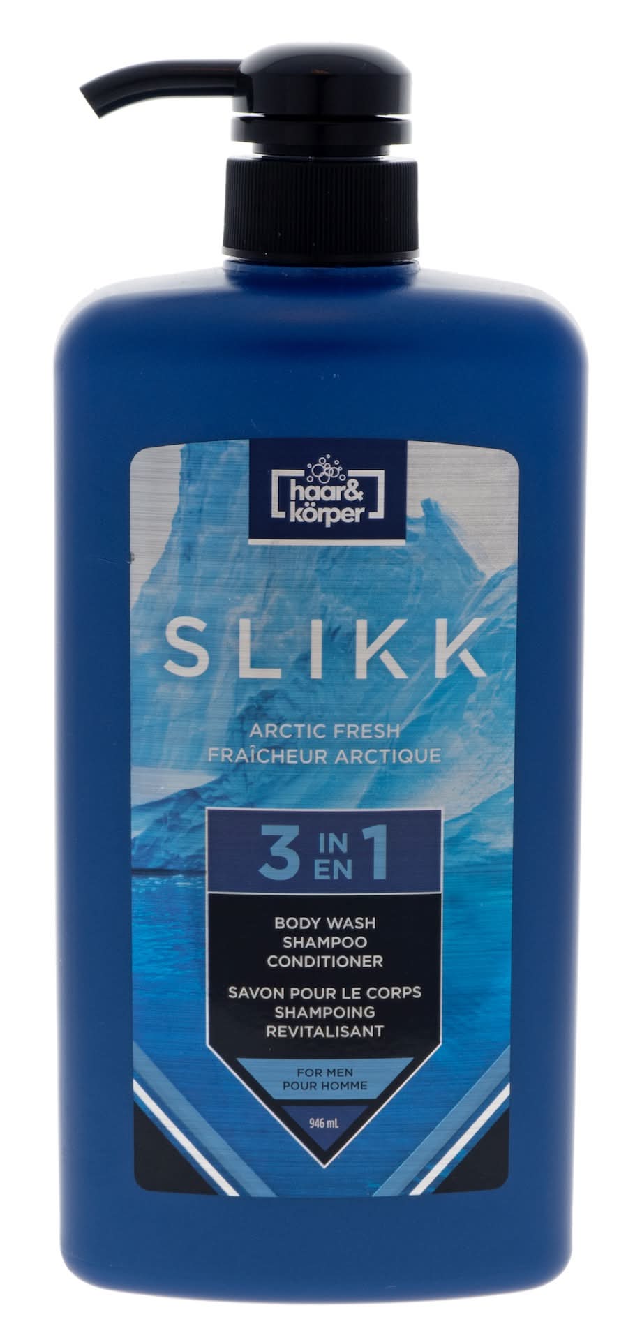 haar&korper 3In1 Body Wash Shampoo & Conditioner For Men, Arctic (945 ml)