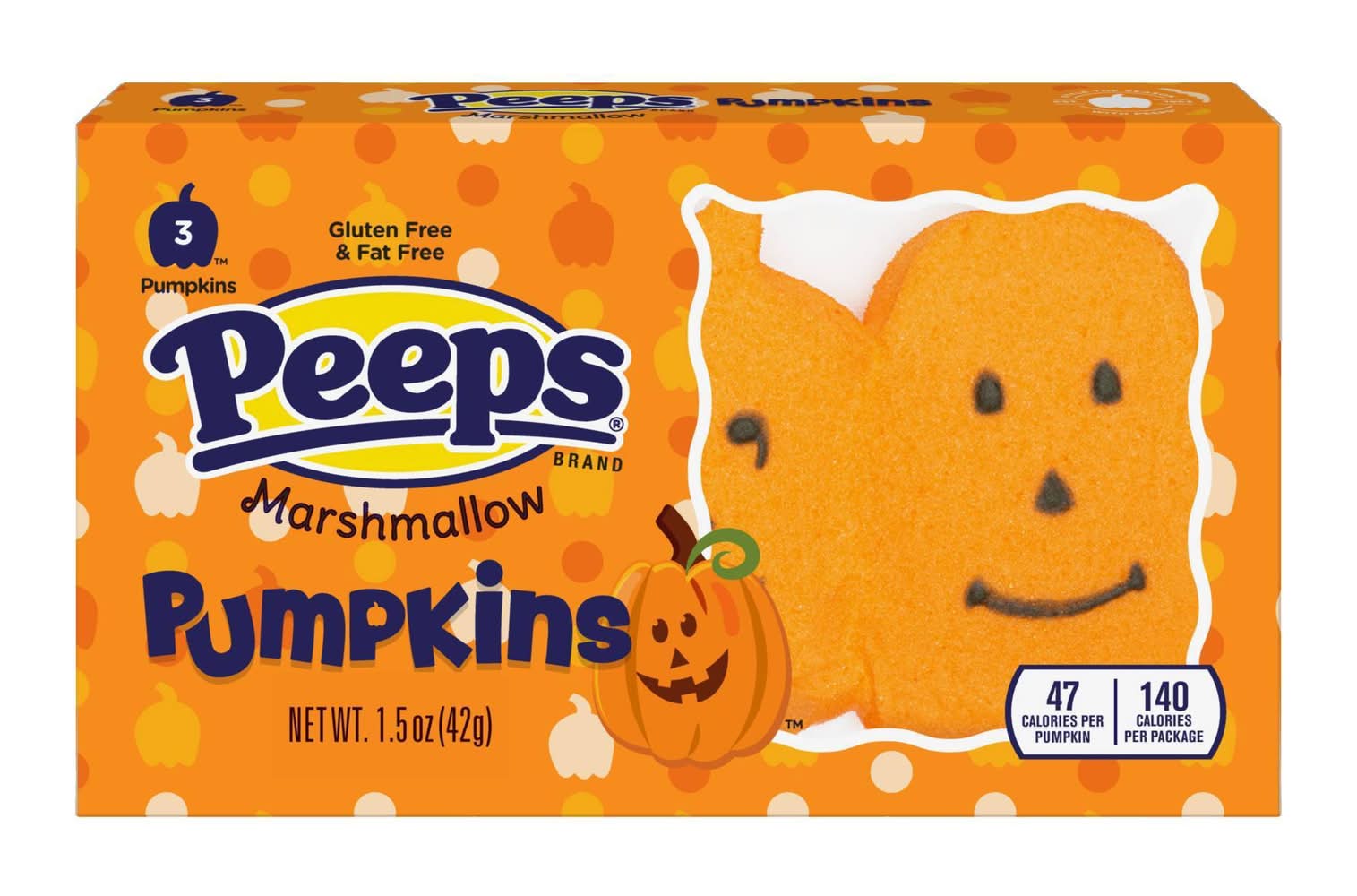 Party City Peeps Marshmallow Pumpkins Halloween Candy (0.5 oz, 3 ct)