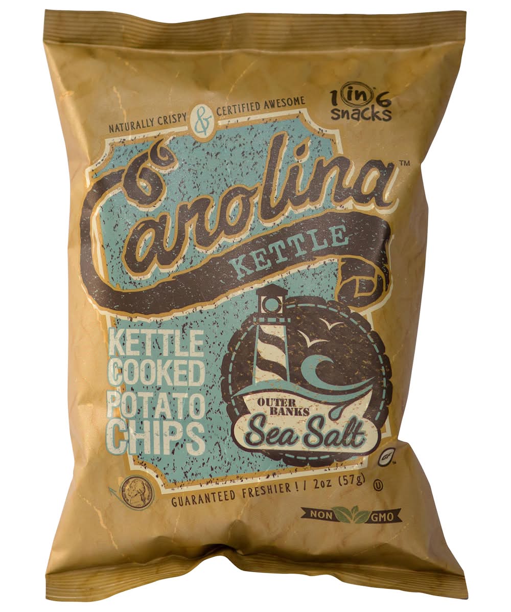 1 In 6 Snacks Carolina Outer Banks Sea Salt Potato Chips 2 Oz Bagged