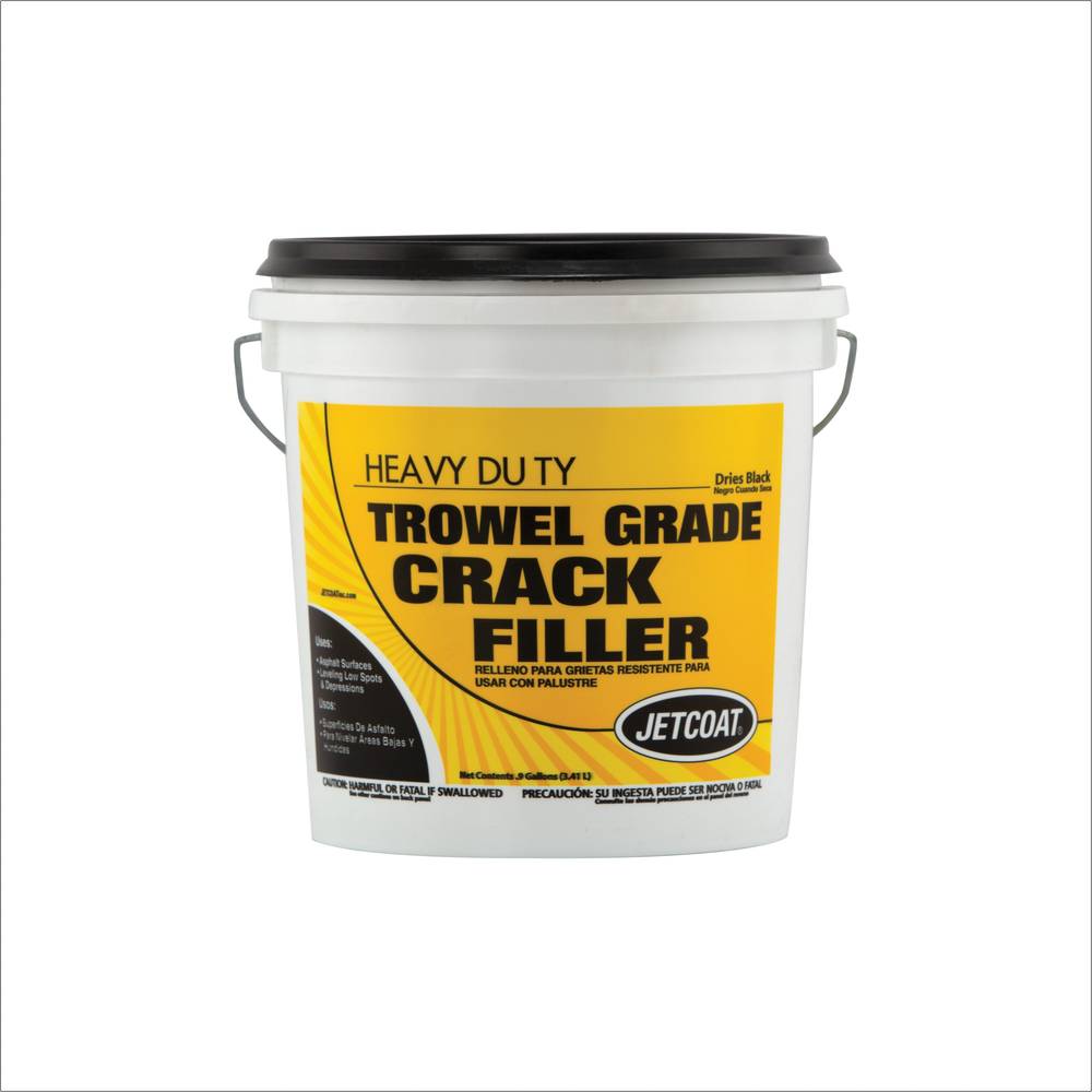 Jetcoat 1 Gallon Heavy Duty Trowel Crack Filler - Black Asphalt Sealer for Driveways - Waterproof & Fiber-Infused - Easy Application - 10 VOC Level | 23711