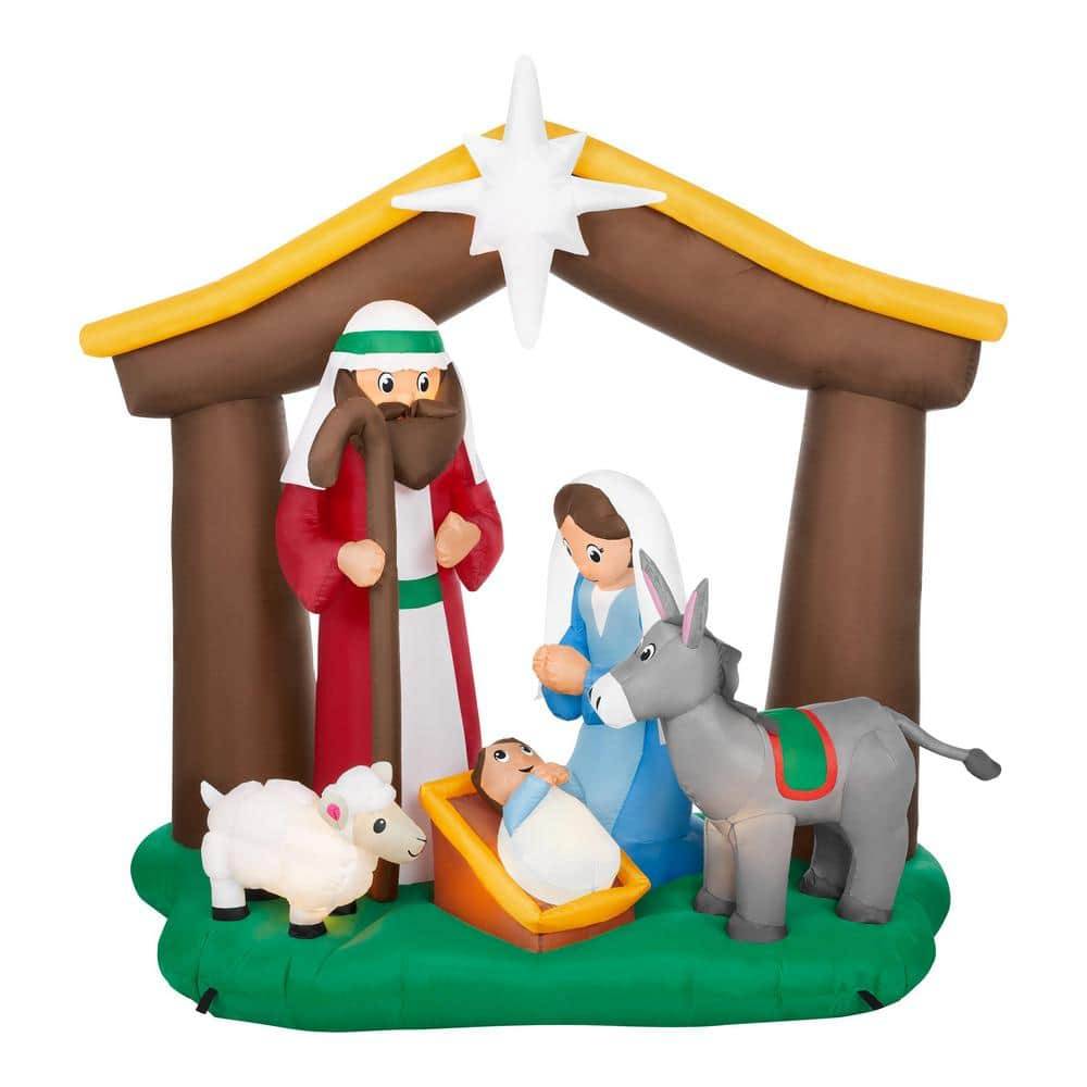 Home Accents Holiday 6 Ft. Led Nativity Scene Christmas Airblown® Inflatable