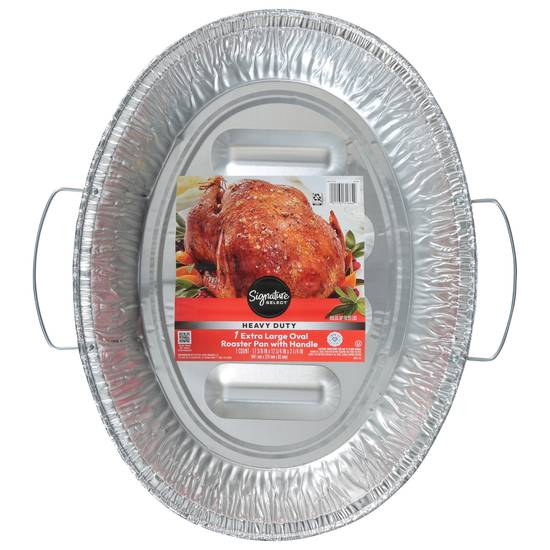 Signature Select Heavy Duty Oval Roaster Pan (silver)