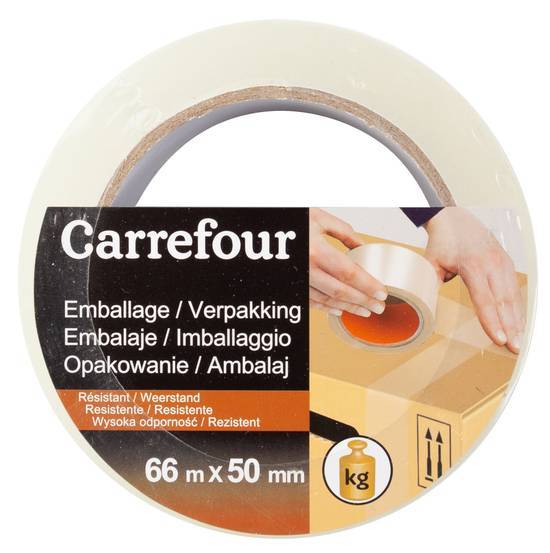 Carrefour - Adhésif transparent (taille 66 m x 50 mm)