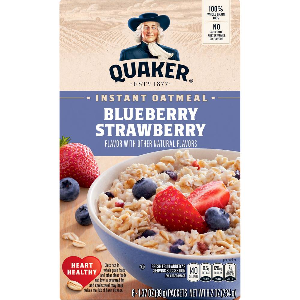 Quaker Instant Oatmeal (blueberry-strawberry)