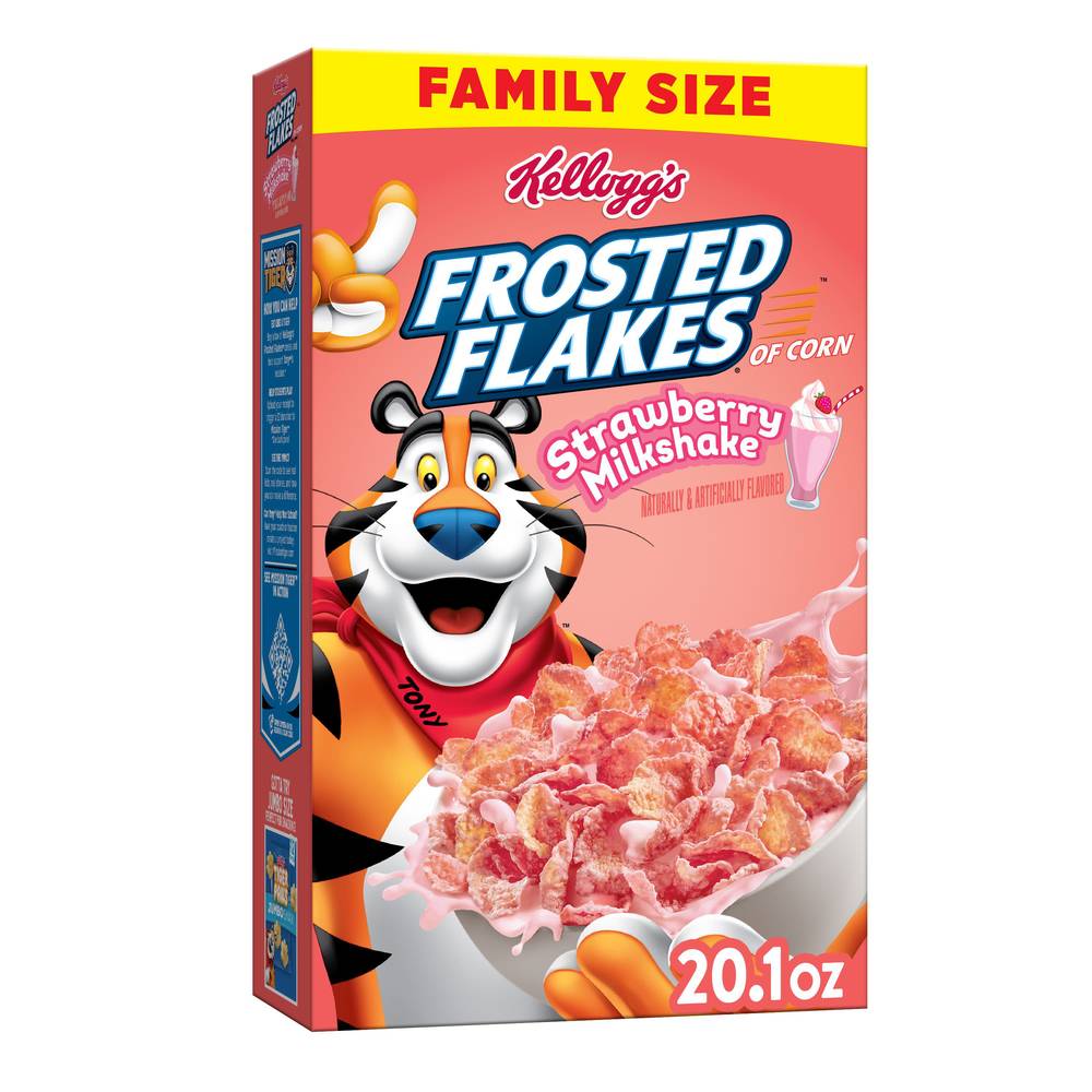 Kellogg's Frosted Flakes Breakfast Cereal Milkshake, Strawberry (20.1 oz)