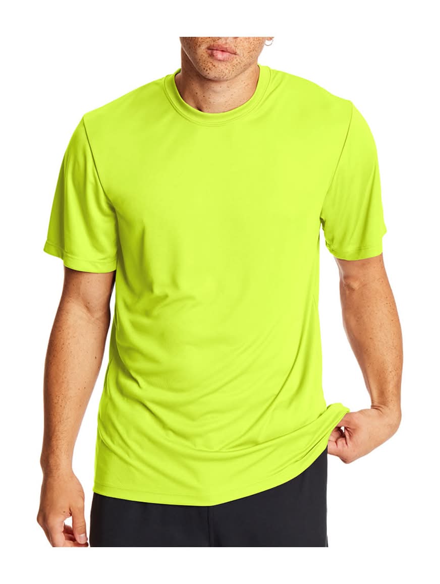 Hanes Ecosmart Short Sleeve T-Shirt, Men, M, Safety Green