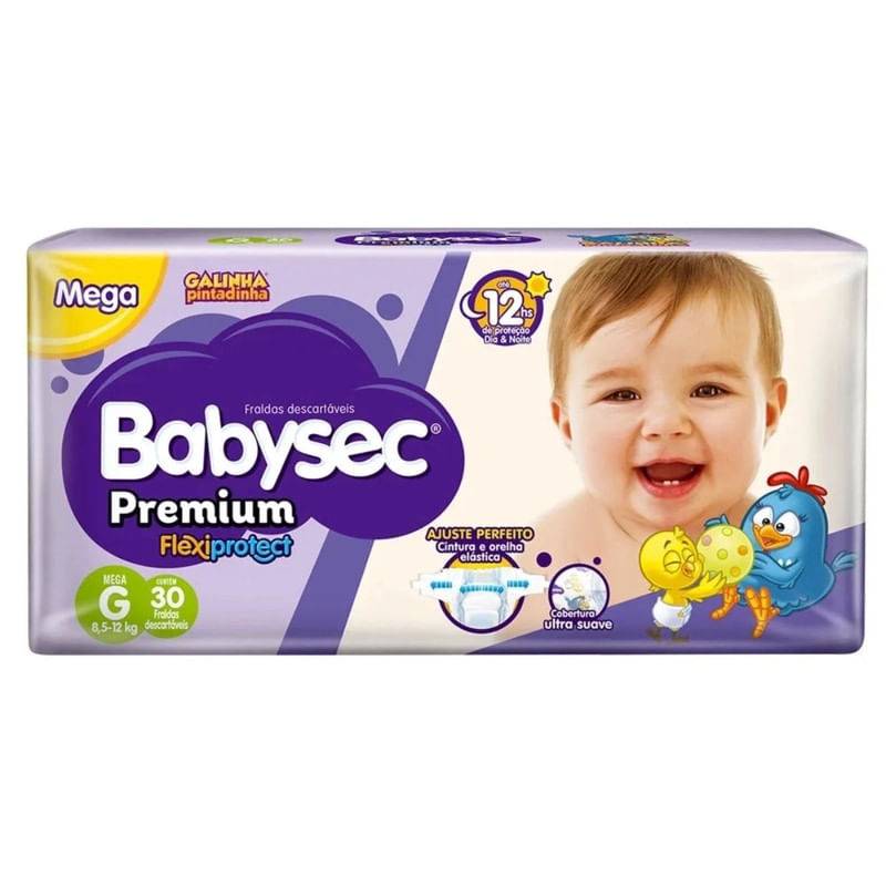 Babysec fralda descartável infantil premium mega g (26 fraldas)