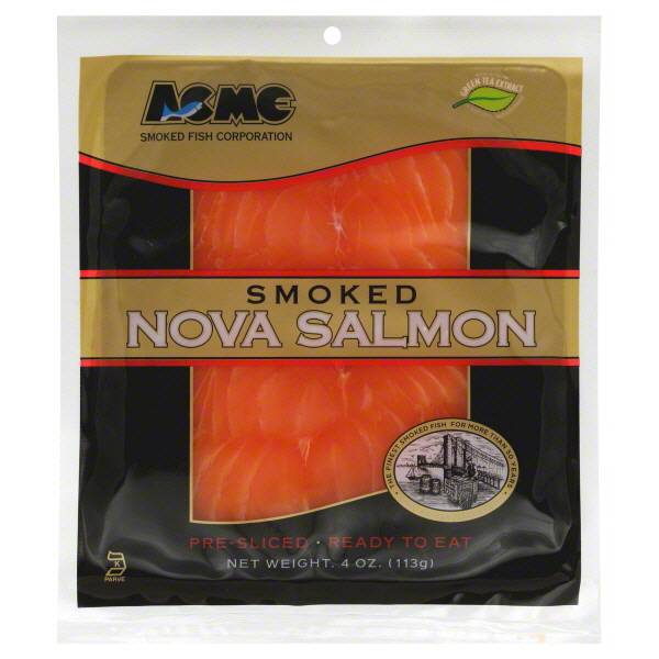 Acme Smoked Nova Salmon - 4oz packs (12 Units per Case)