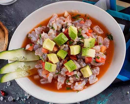 Ceviche de camarón. Medio litro