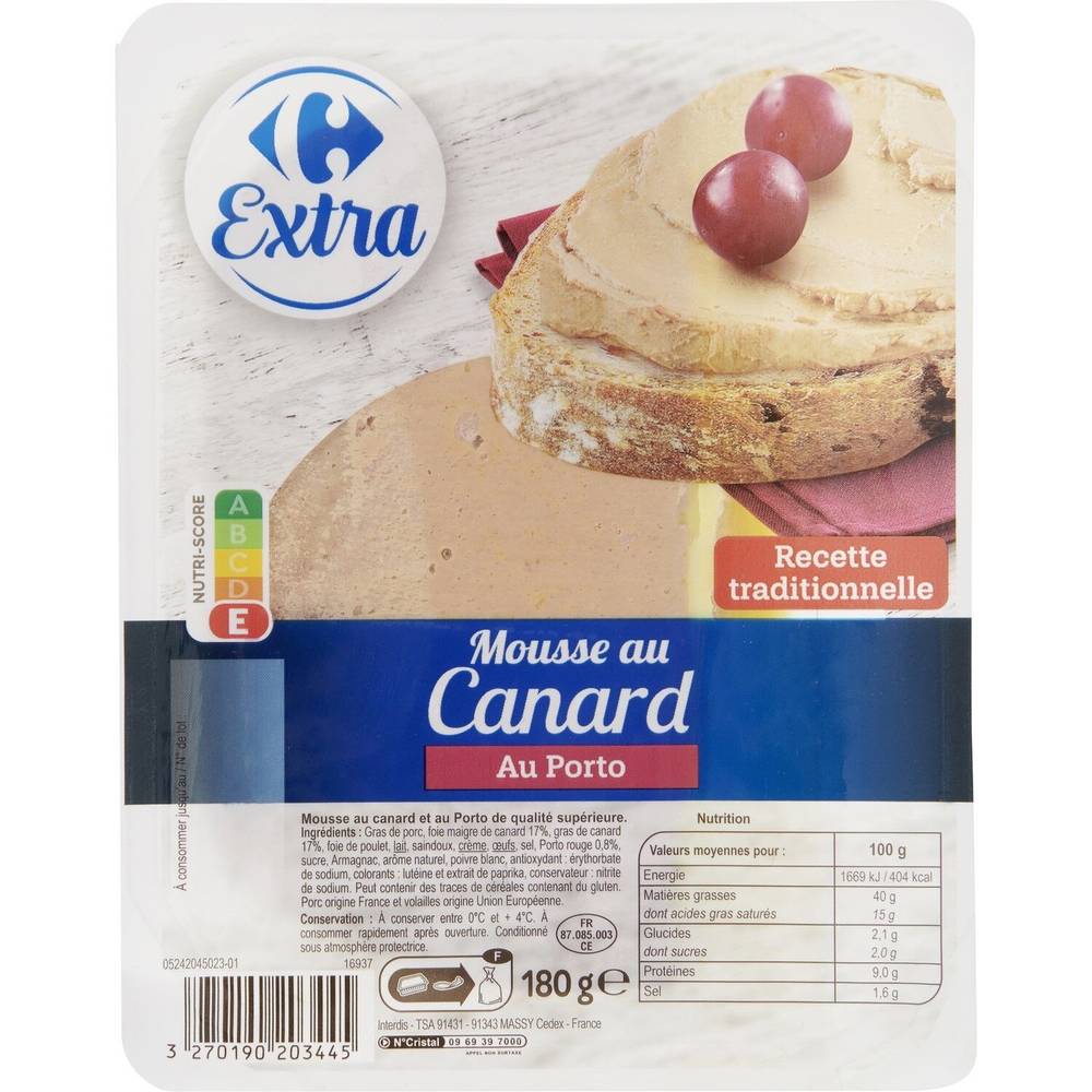 Carrefour - Mousse au canard au porto (180g)