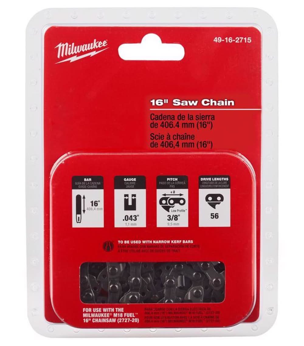 Milwaukee 49-16-2715 16 In. Chainsaw Chain 56 Links