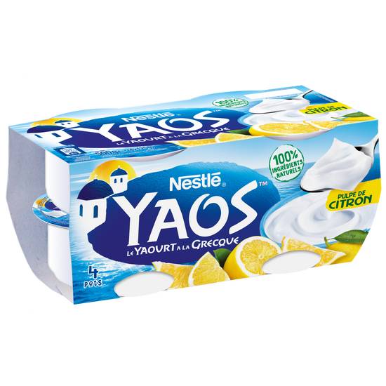 Nestlé - Yaos yaourt à la grecque citron (4 pièces)