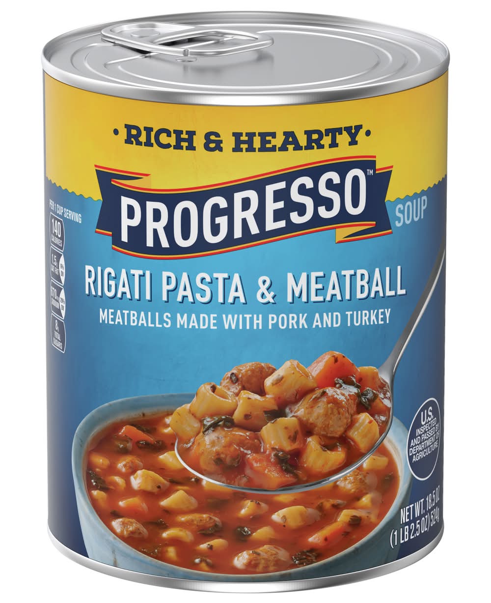 Progresso Rich & Hearty Rigati Pasta & Meatball Soup (18.5 oz)