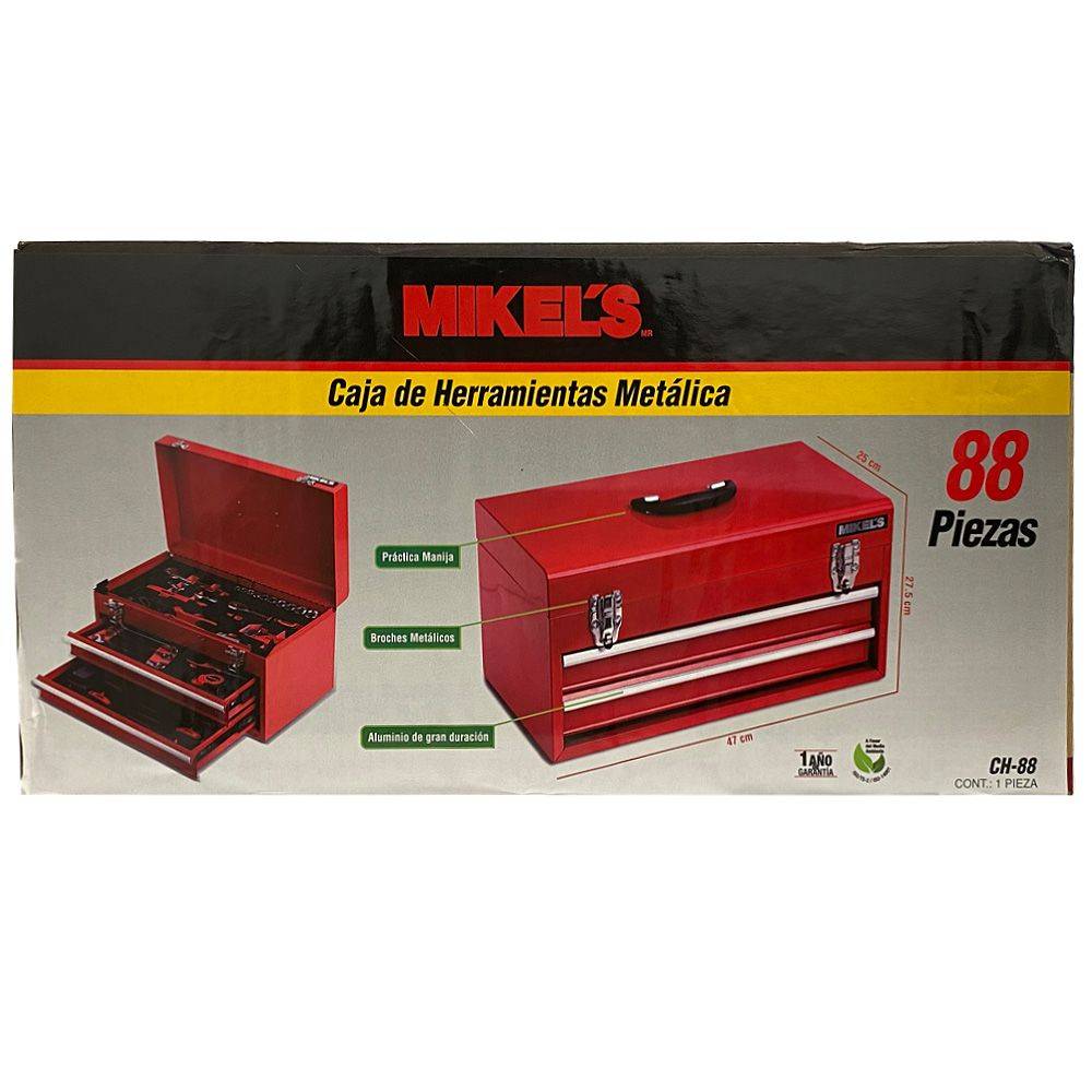 Mikel's caja de herramientas metálica (set 88 piezas)