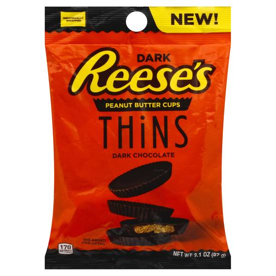 Reese's Thins, Peanut Butter Dark Chocolate Candy (3.1 oz)