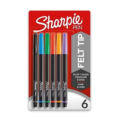 Sharpie Pens Fine Point 0.4 mm Black Barrels Assorted Ink Colors