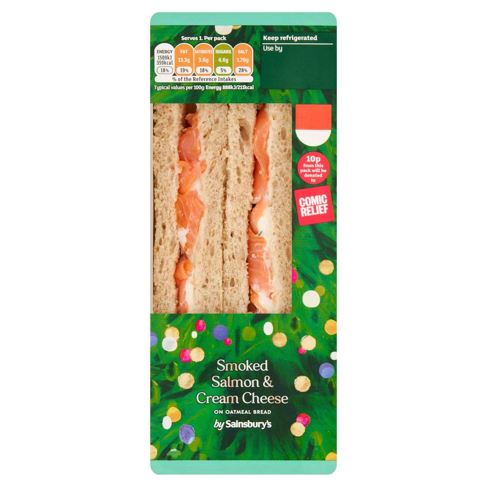 Sainsbury's Smoked Salmon & Cream Cheese on Oatmeal Bread