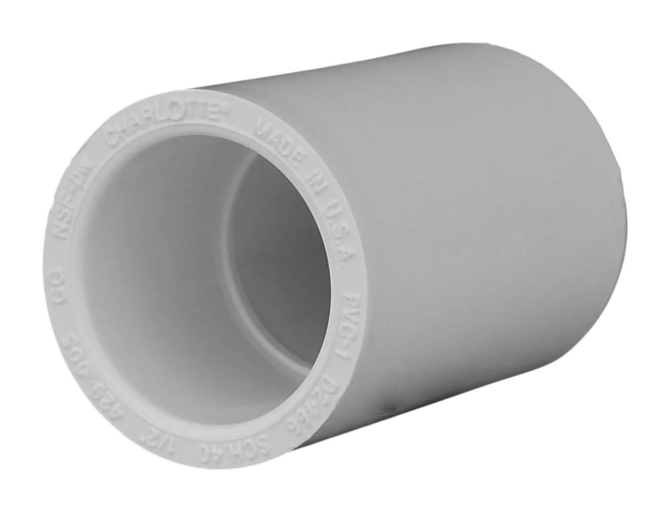 Charlotte Pipe Schedule 40 1/2 In. Slip X 1/2 In. D Slip Pvc Coupling 1 Pk