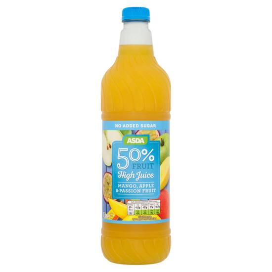 ASDA 50% Fruit High Juice Mango, Apple & Passion Fruit Cordial 1l
