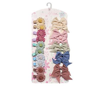 Assorted 20-Piece Infant Hair Bow & Flower Accessory Set