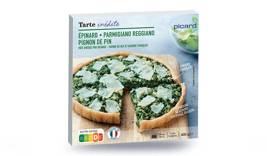 Tarte épinards, crème fraîche, pignon de pin, parmesan