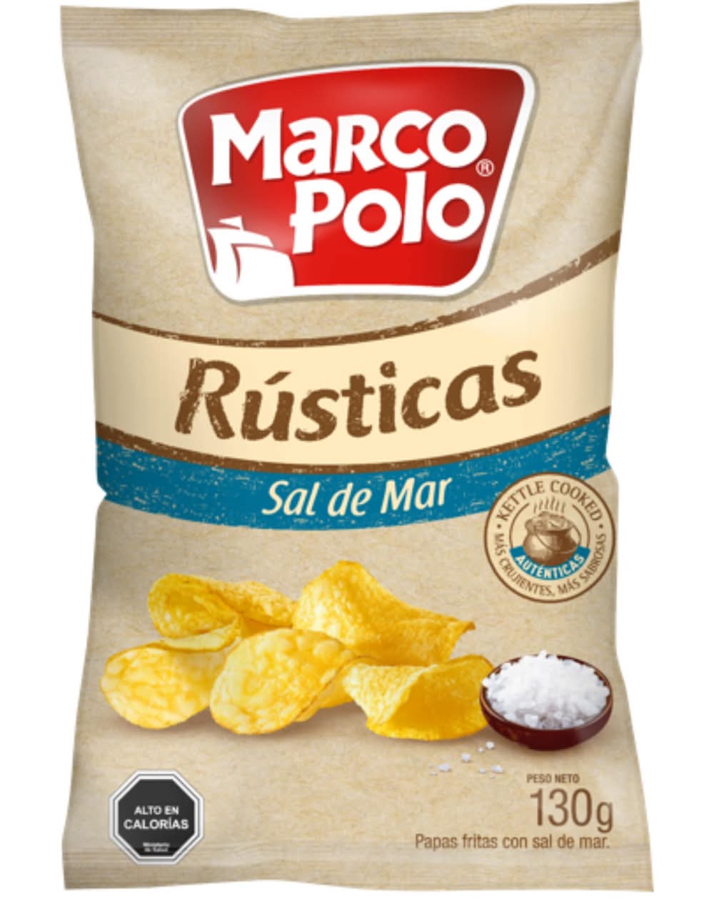 Marco Polo · Papas fritas rústicas con sal de mar (130 g)