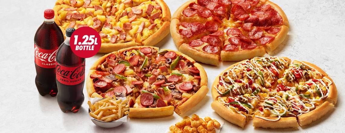 4 Large Pizzas + 4 Sides