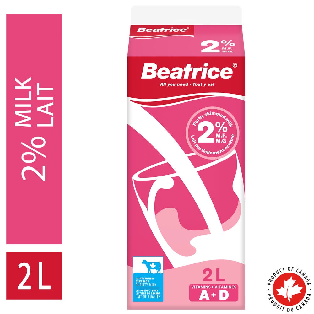 Beatrice 2% Partly Skimmed Milk (2 L)