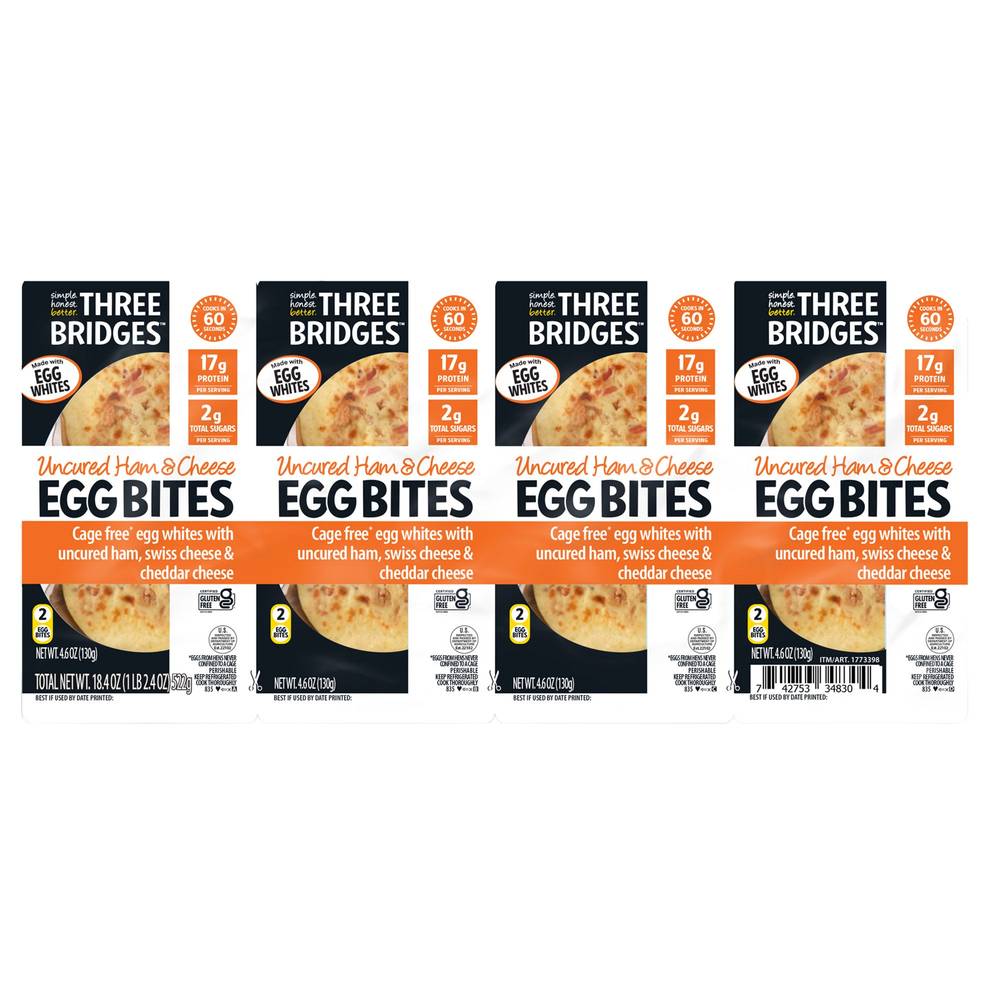 Three Bridges Egg White Bites (4 ct) ( uncured ham & cheese)