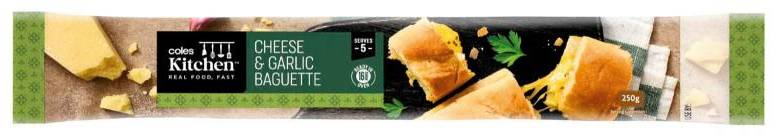Coles Kitchen Cheese & Garlic Baguette (250g)