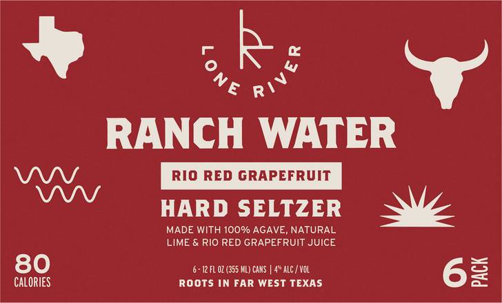 Lone River Ranch Water Rio Red Grapefruit Hard Seltzer (6 pack, 12 fl oz)