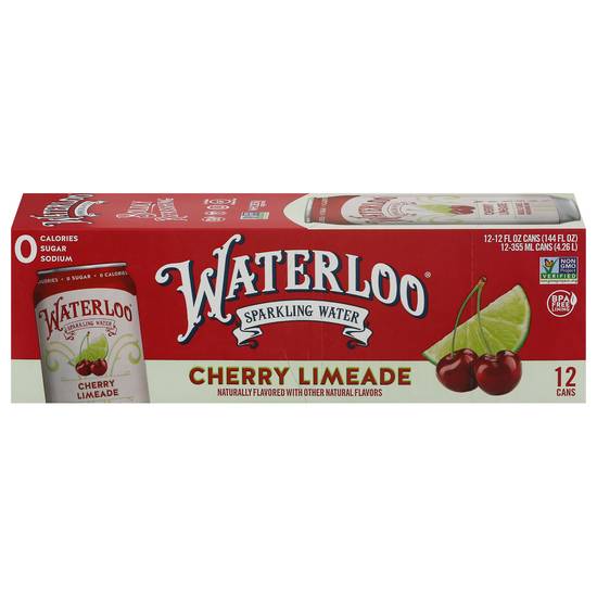 Waterloo Cherry Limeade Sparkling Water Cans (12 ct, 144 fl oz)