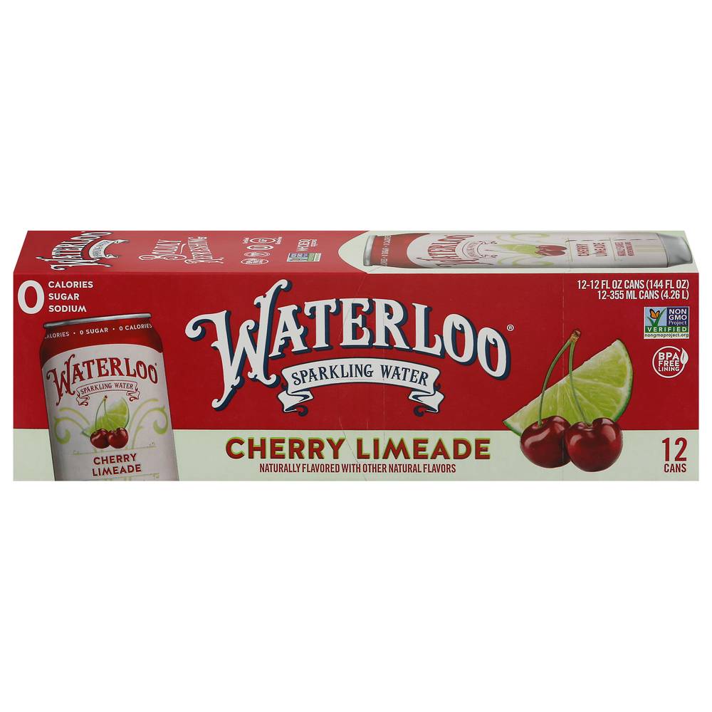 Waterloo Cherry Limeade Sparkling Water Cans (12 x 144 fl oz)