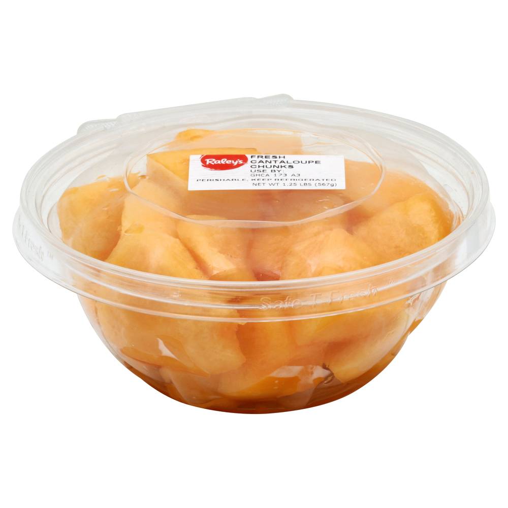 Raley'S Fresh Cut Cantaloupe Chunks, Fruit Bowl 20 Oz