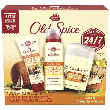 Old Spice Total Body Cream, Spray and Stick Holiday Pack Vanilla & Shea - 1.0 set