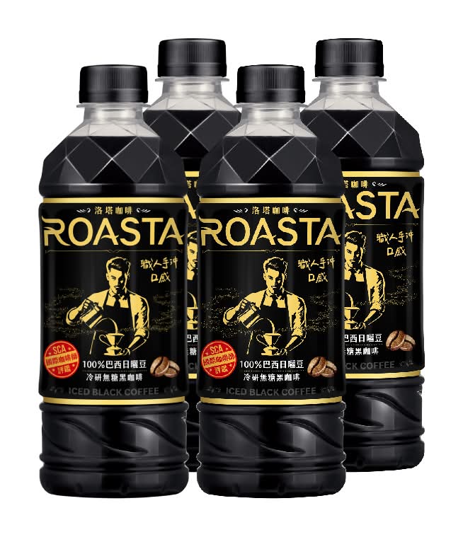 ROASTA冷研無糖黑咖啡PET455ml <455ml毫升 x 1 x 4BOTTLE瓶>