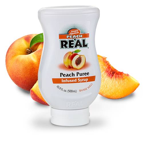 Real - Peach Puree Infused Syrup, 16.9 oz, 6 Pack