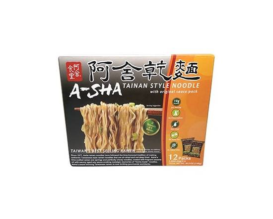 A-Sha · Tainan Style Ramen Noodles with Sauce Pack (12 x 3.35 oz)