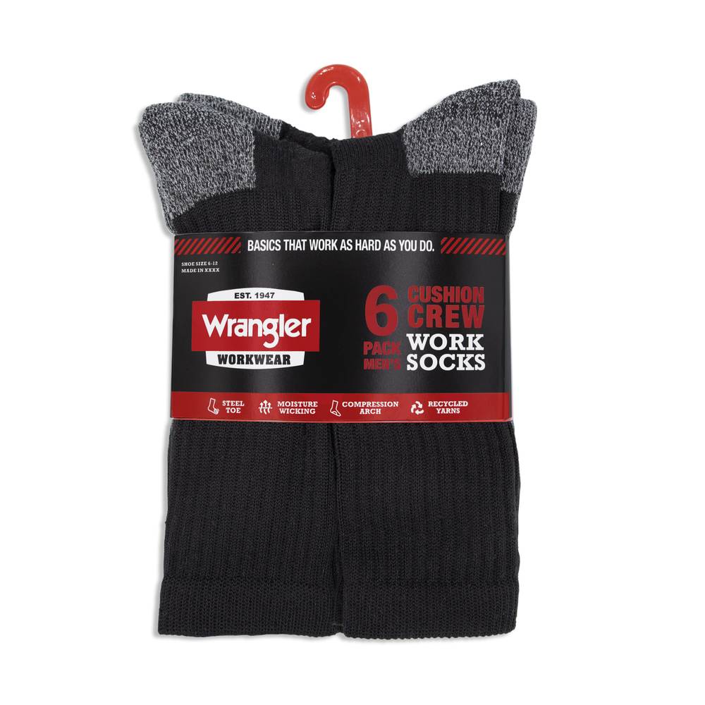 Wrangler Men's Polyester Blend Socks (6-Pack) | WRM403B