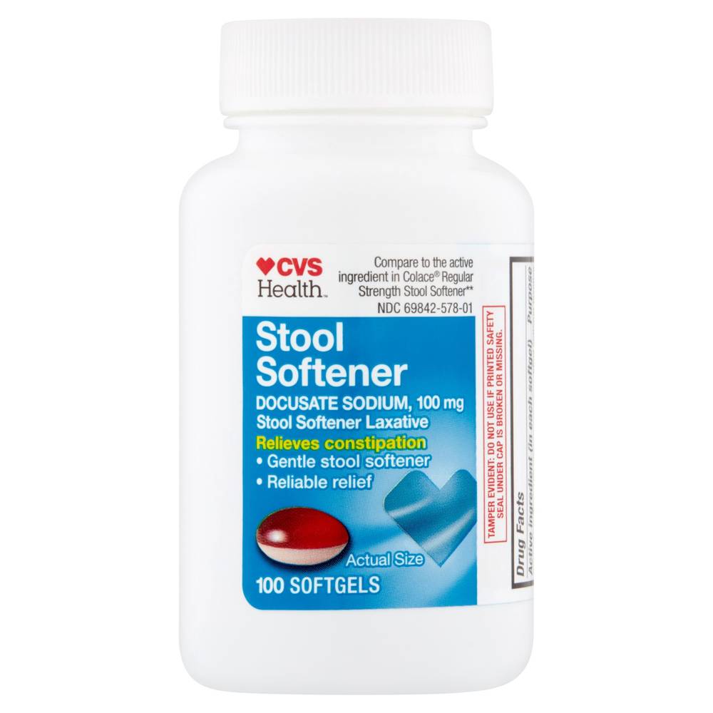 Cvs Health Stool Softener Softgels, 100 Mg, 100 Ct